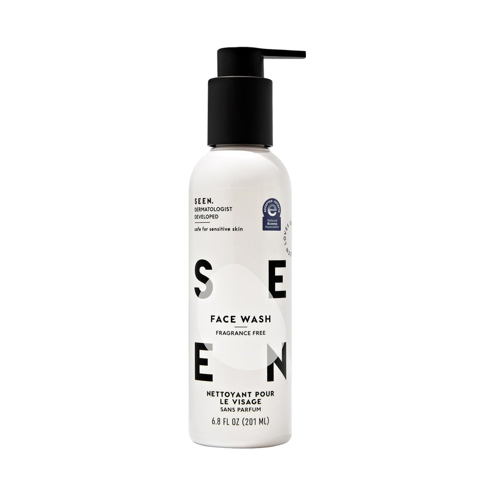 SEEN Lave-visage sans parfum, bouteille, nettoie en douceur sans agresser la peau.
