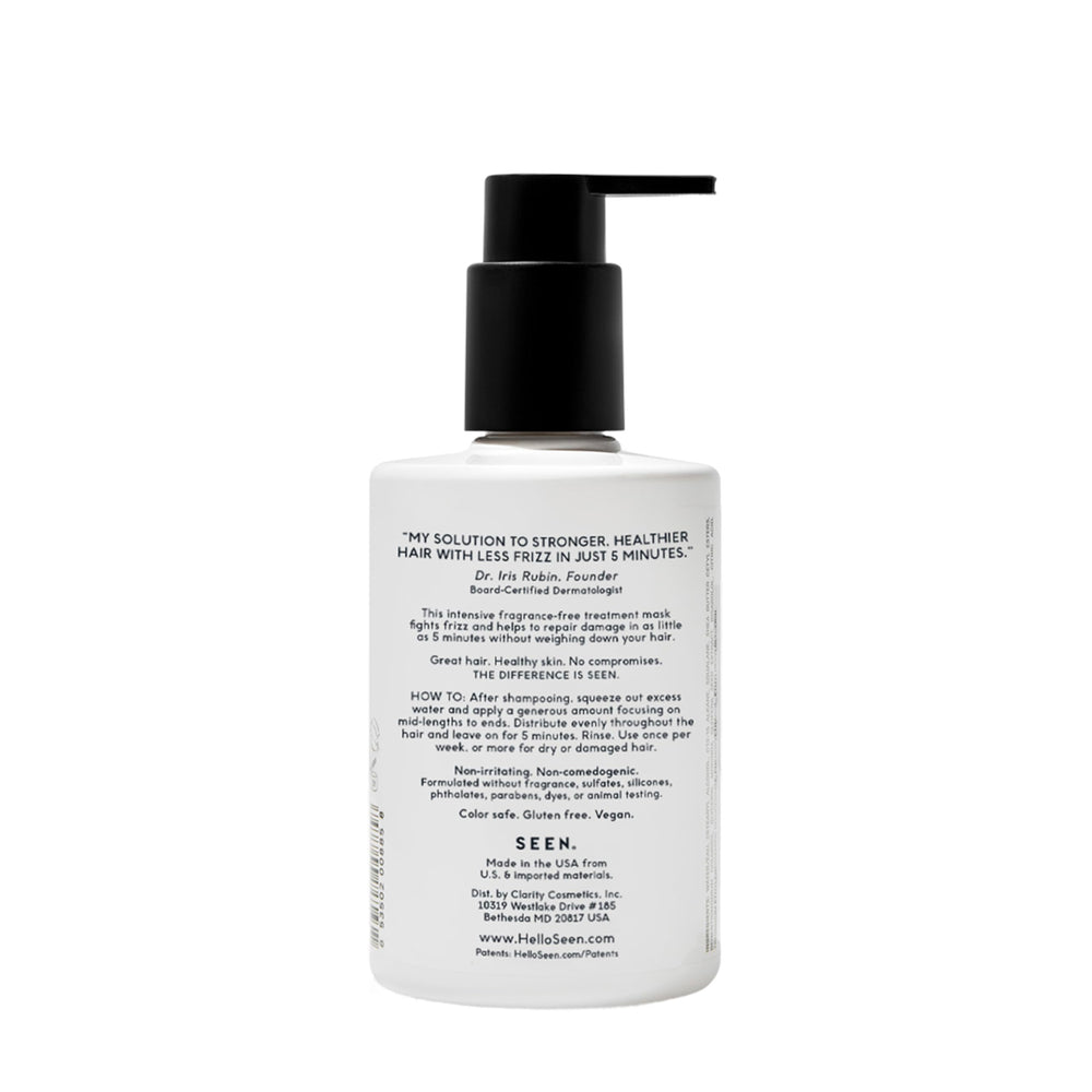 SEEN Masque texture soyeuse — cheveux plus doux après utilisation.