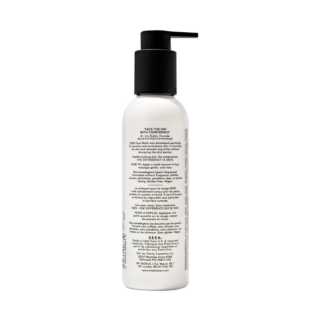 SEEN Nettoyant visage en mousse doux, usage quotidien sans parfum.