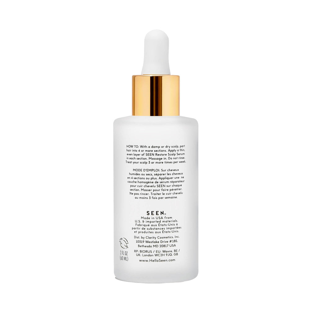 SEEN Restore Sérum Pompe: application rapide et non grasse pour le cuir chevelu.