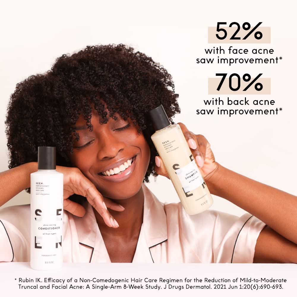 SEEN Shampoo Éco-Recharge, peau-sensible: formule non comédogène pour pores nets.