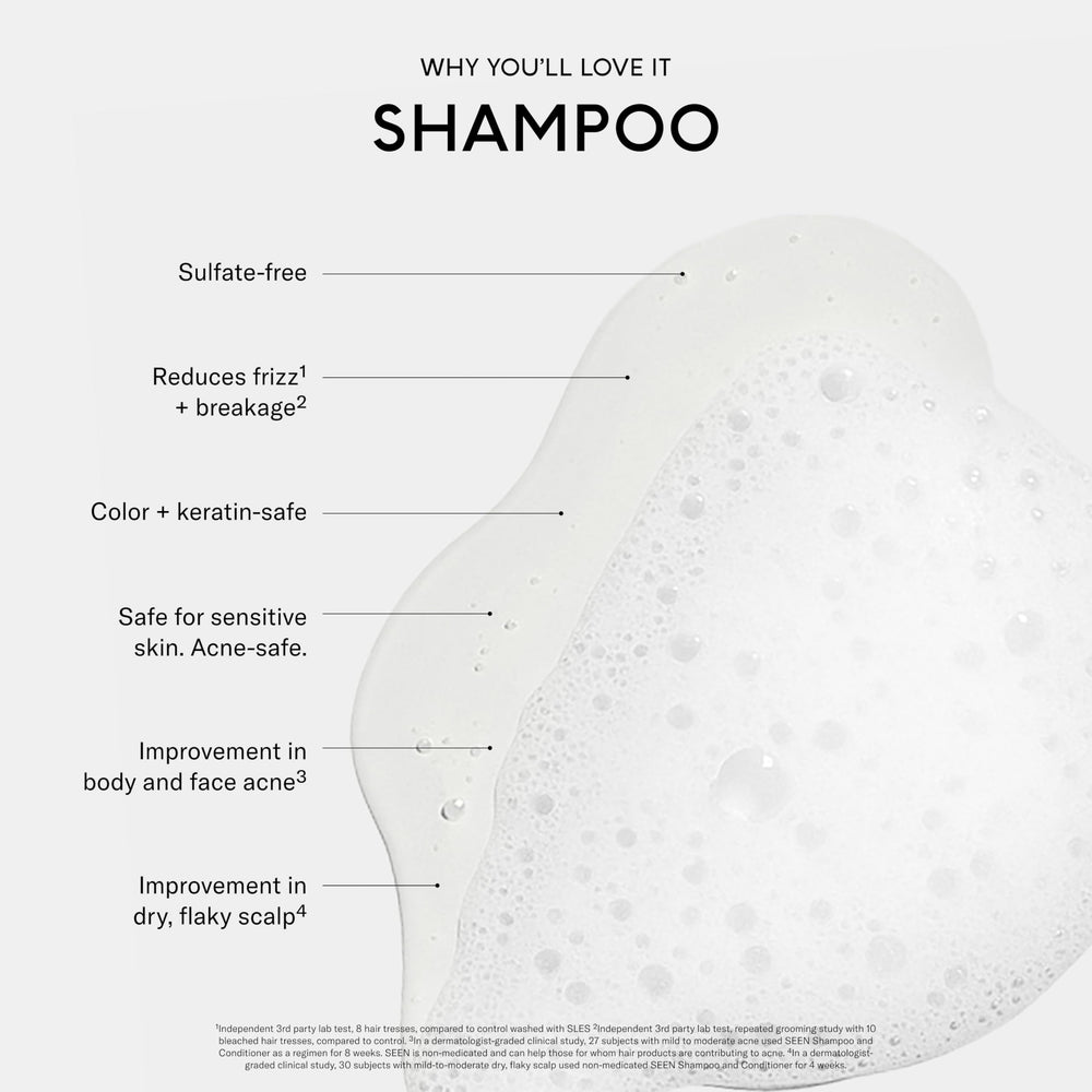 SEEN Shampoo : ingrédient bisabolol, apaisant pour la peau et les cheveux sensibles