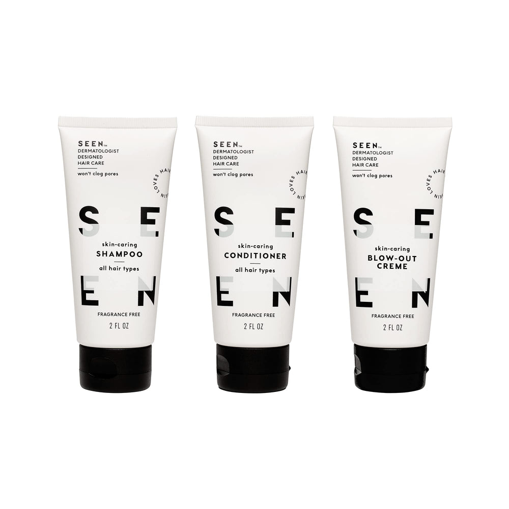 SEEN Travel Trio Conditionneur mini sans parfum, démêlage facile et douceur