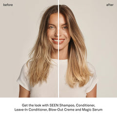 SEEN Soin sans parfum, version adaptée pour peau sensible et cheveux doux.