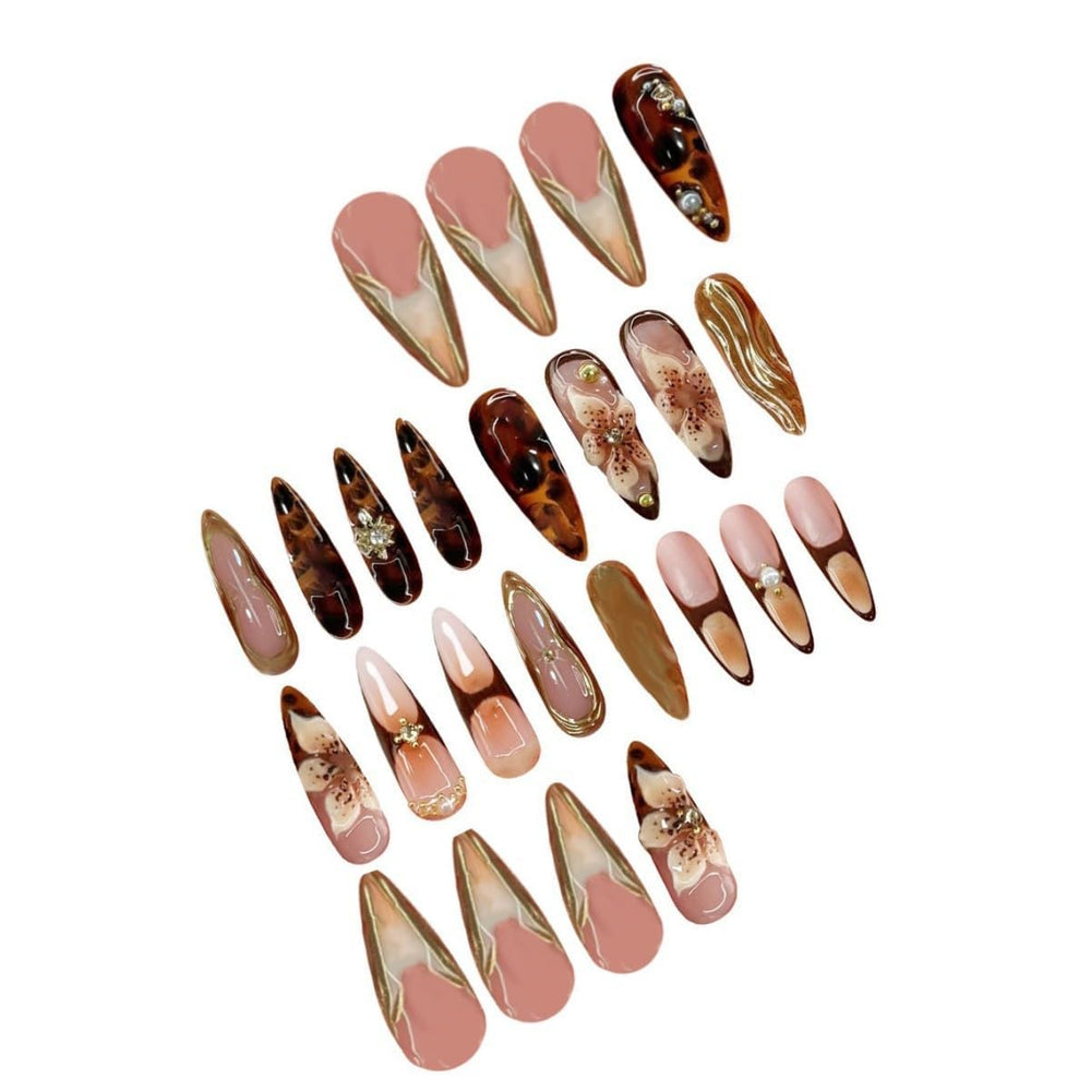 Ongles SEENEEY amande brun acrylıque durable de haute qualité