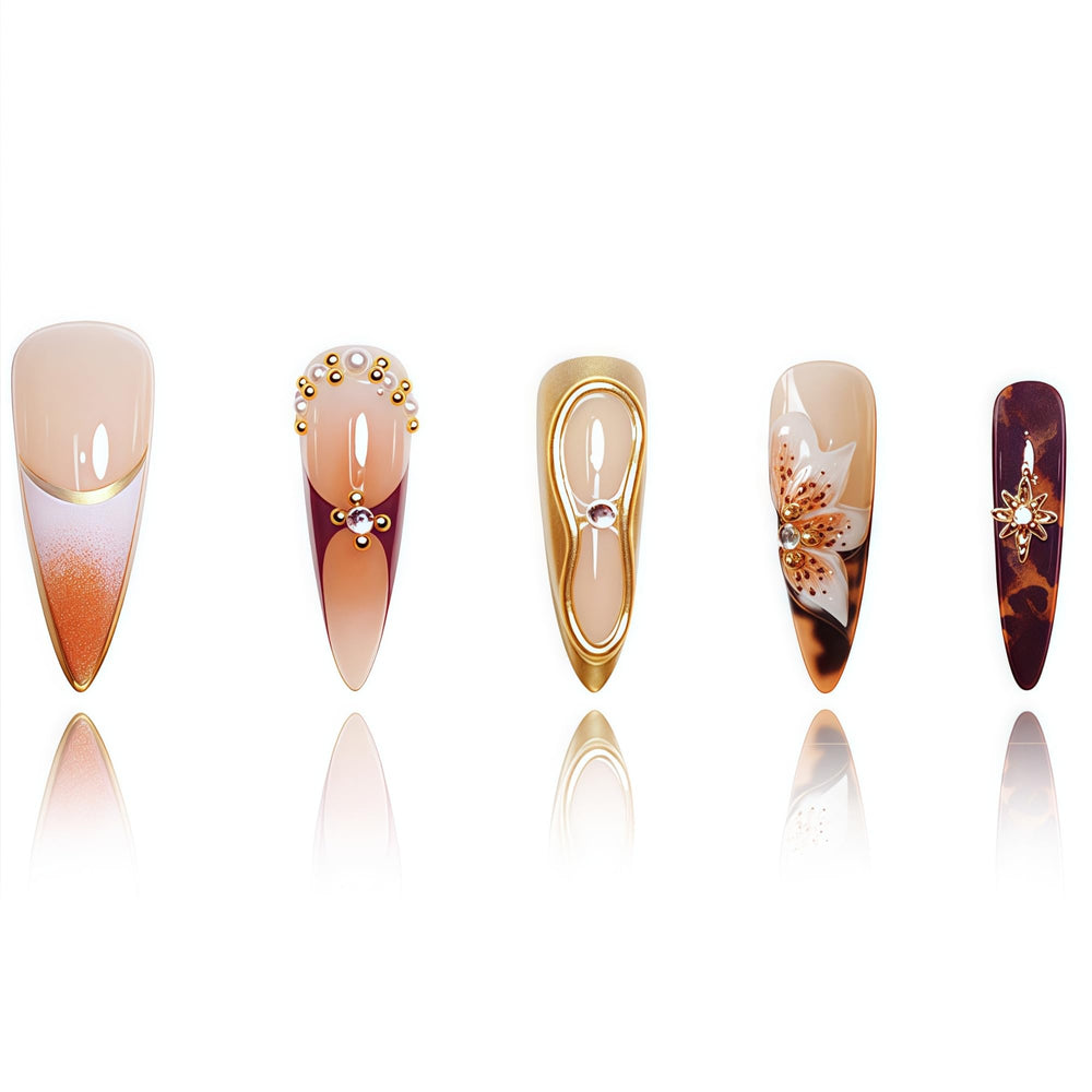 Ongles SEENEEY amande brun kit d’accessoires inclus