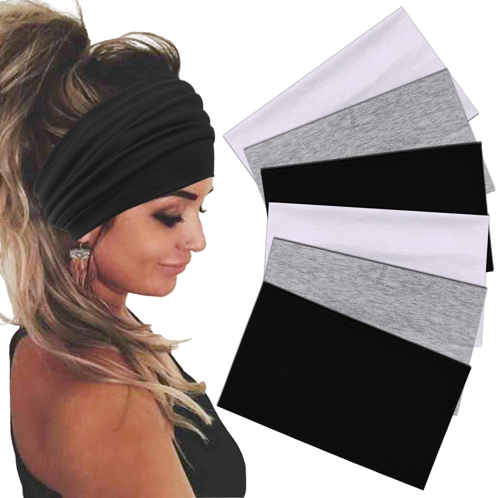 Sefiinh bandeau large blanc pour femmes, confort durable et maintien léger