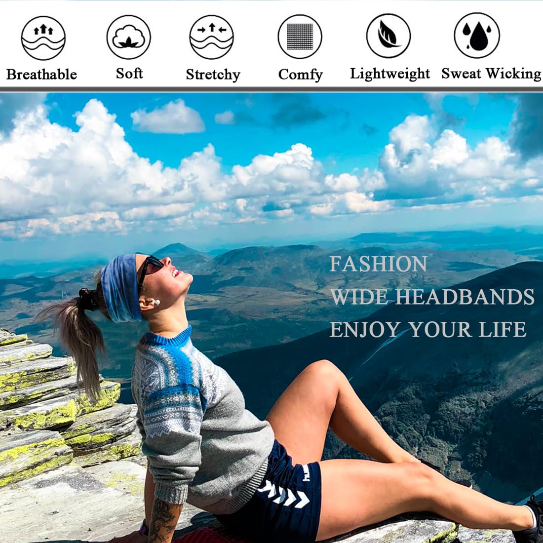 Bandeau de sport Sefiinh pour yoga et course, gestion de la transpiration.