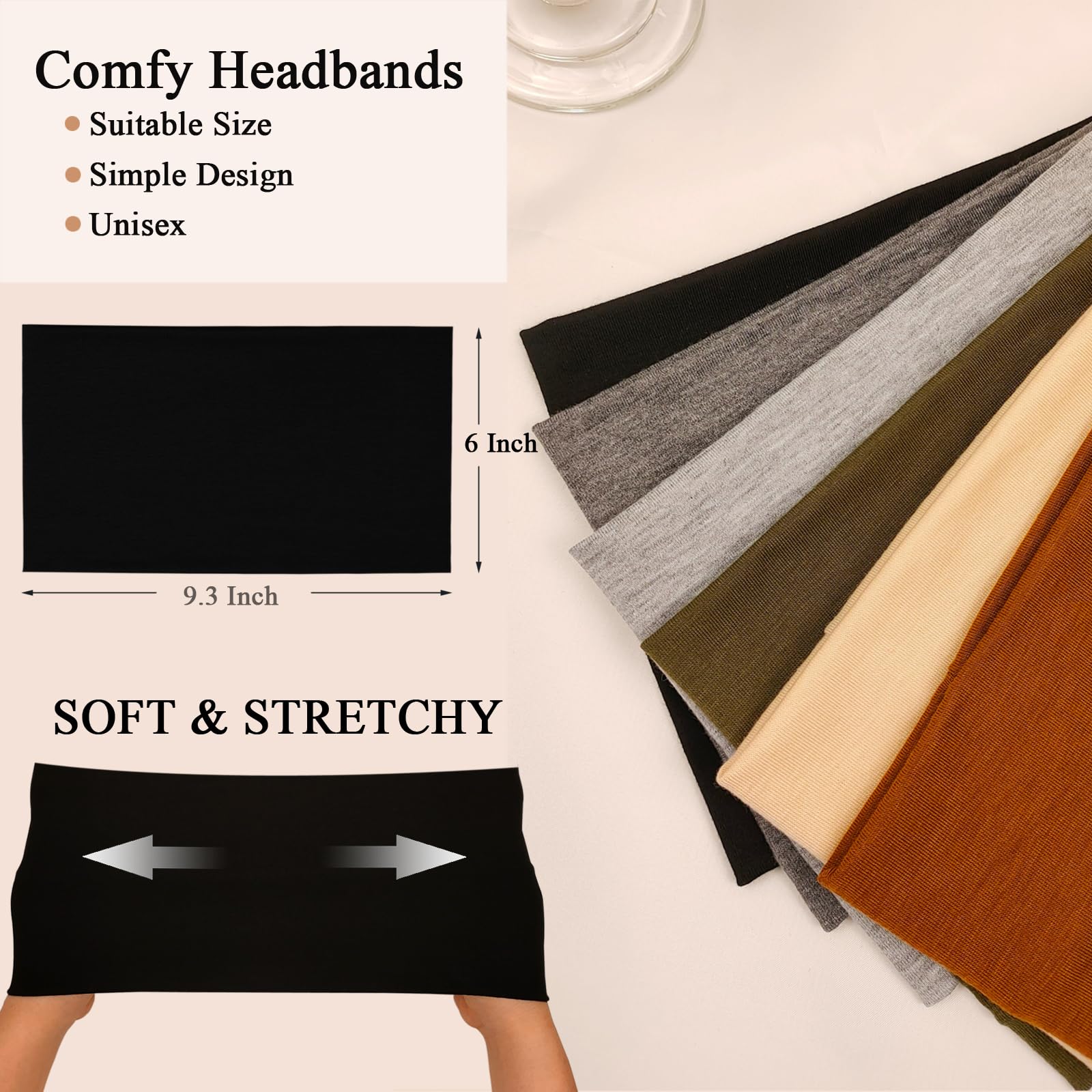 Sefiinh bandes-cheveux sport et yoga, tissu stretch pour l'effort.