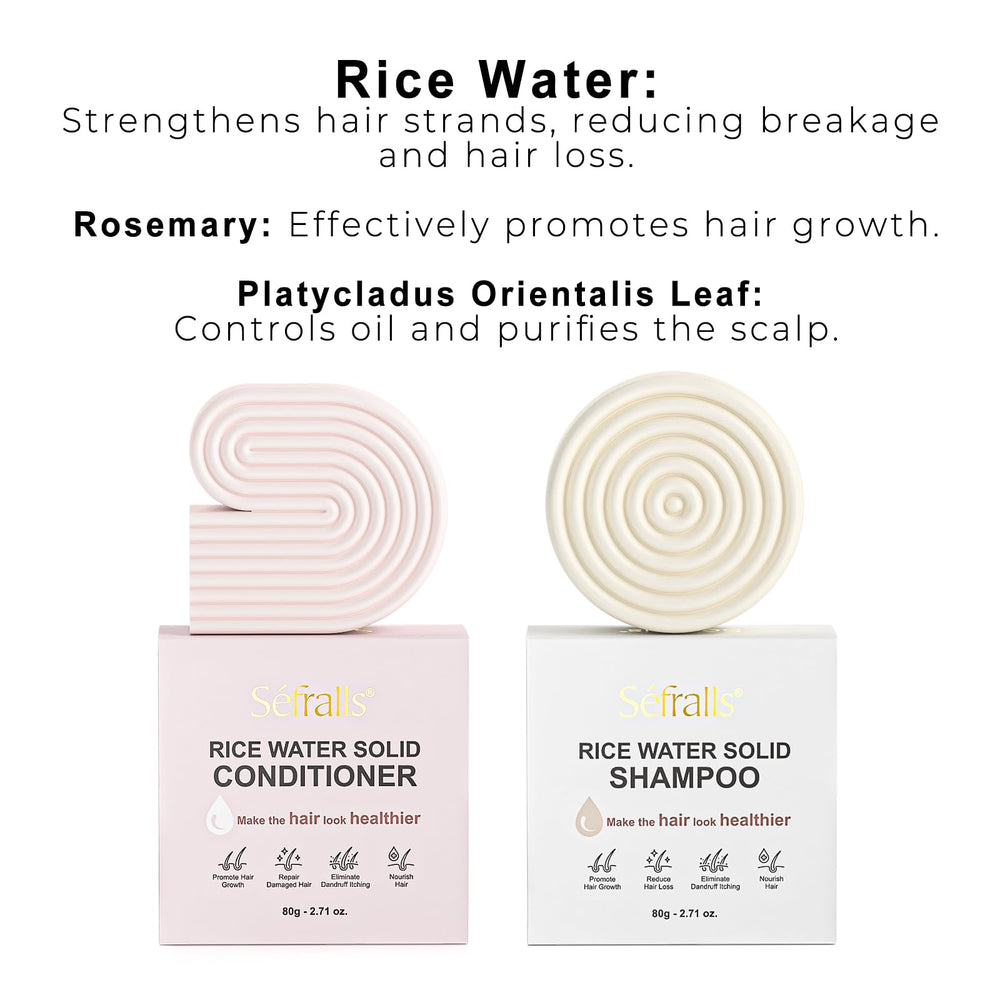 Sefralls Après-Shampoing Solide au Riz, démêle et lisse sans alourdir.