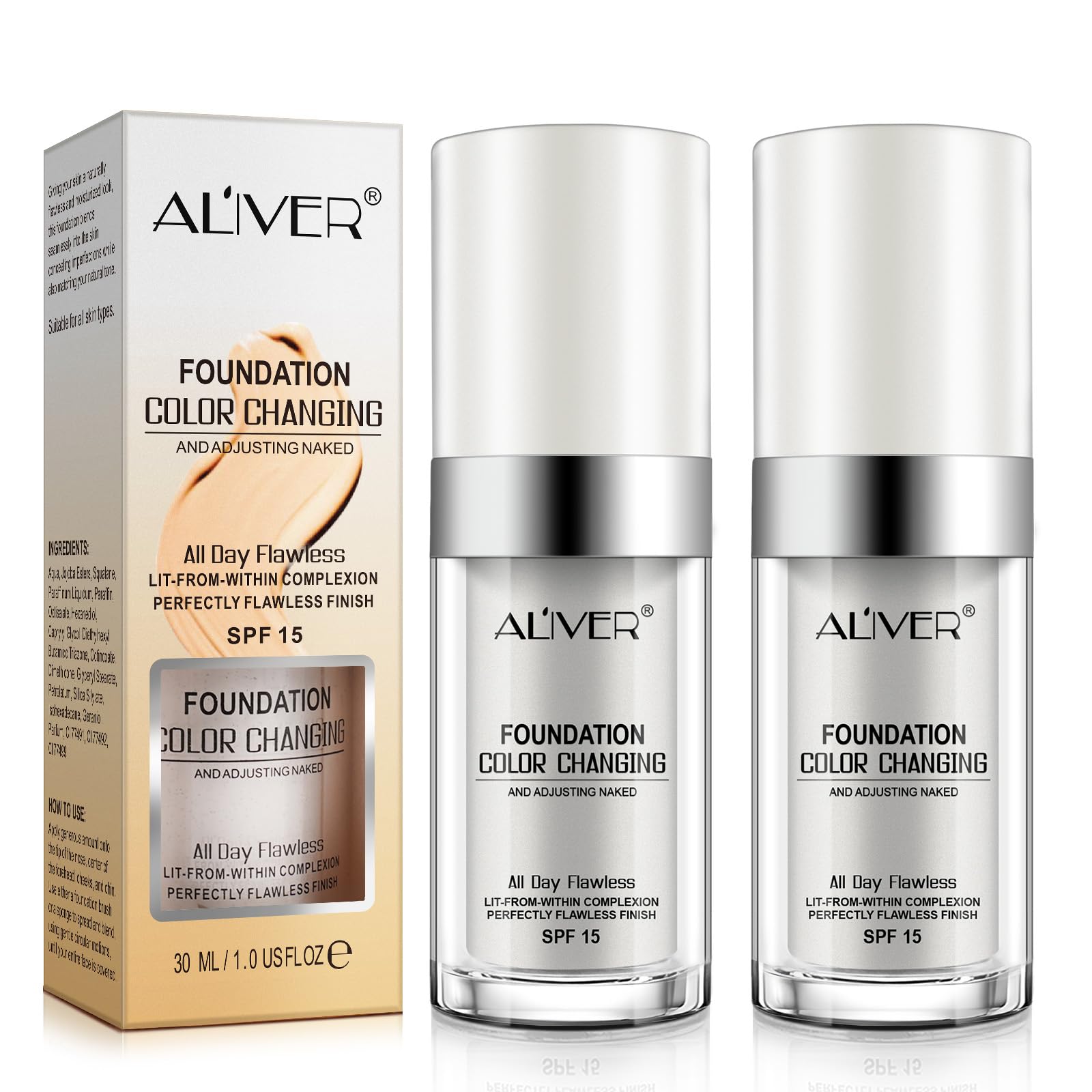 Texture légère et applicateur du concealer à changement de teinte