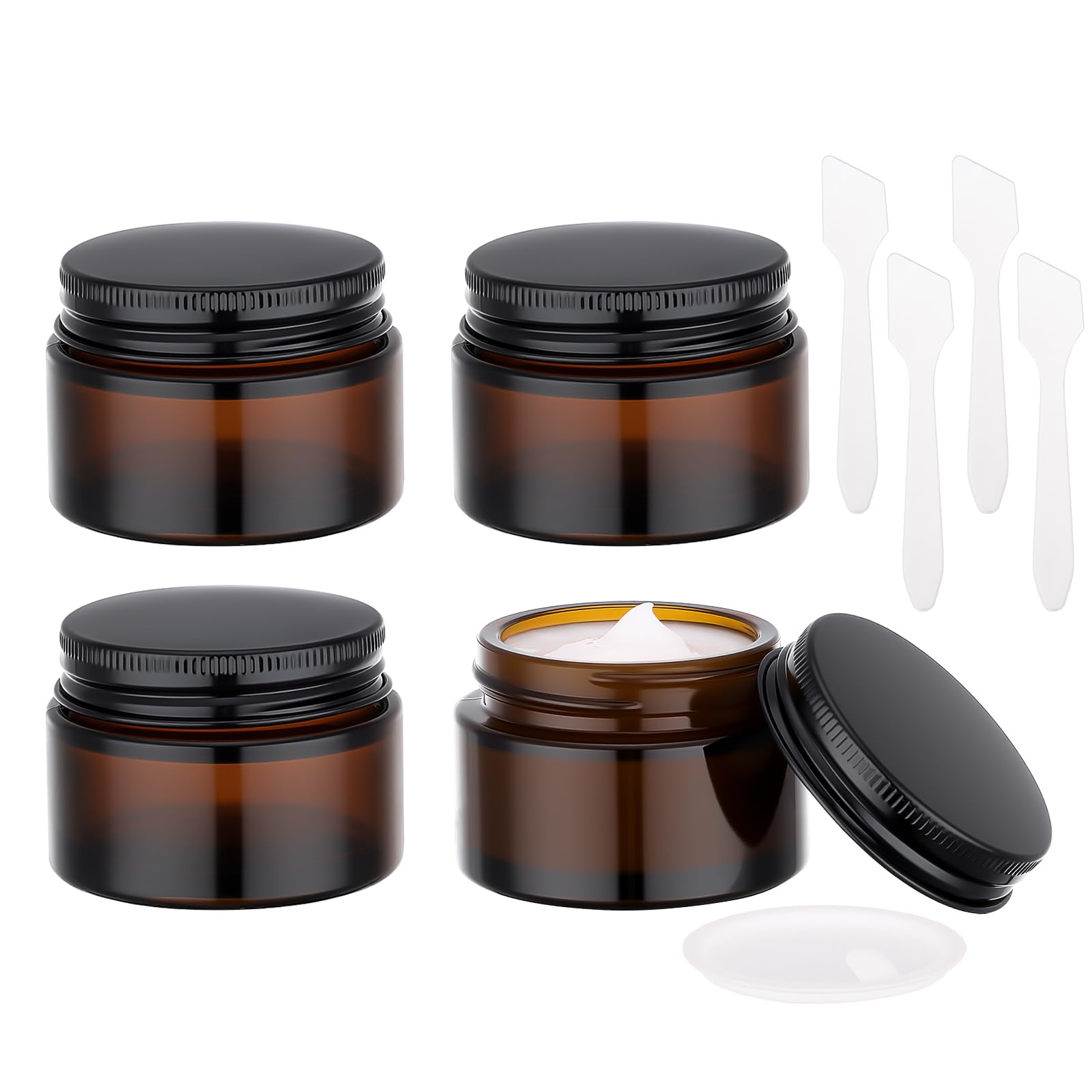 Segbeauty pot en verre ambré 30 ml avec couvercle noir, protection UV