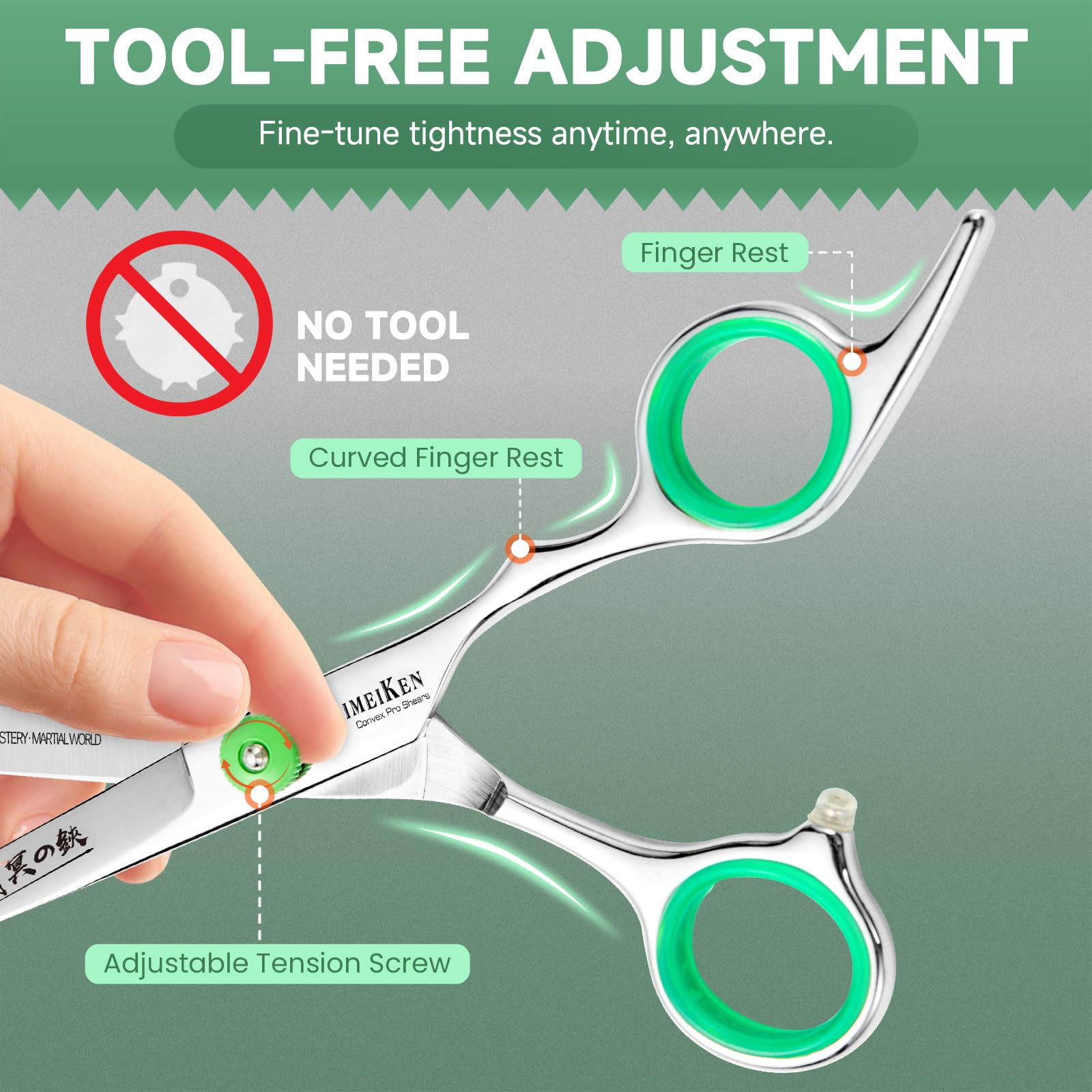 SEIMEIKEN ciseaux coiffure, reglage tension sans outil pour adapter