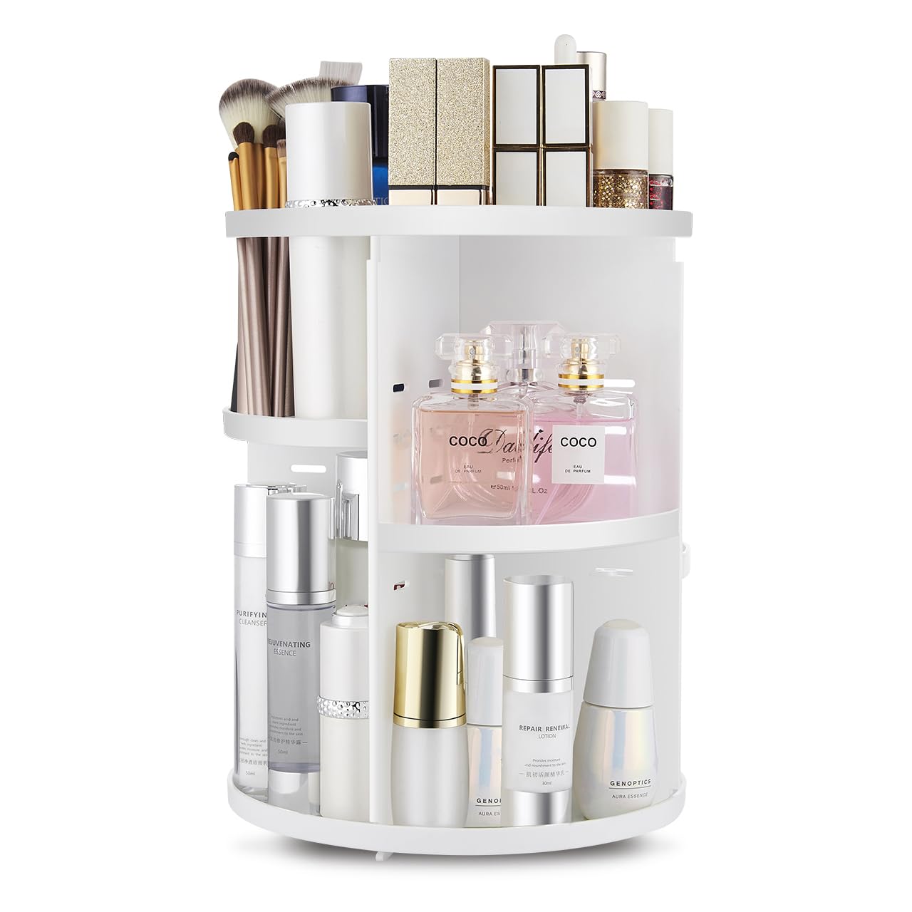 L organisateur de maquillage Seinlife avec rotation 360 pour un accès rapide et ordonné.