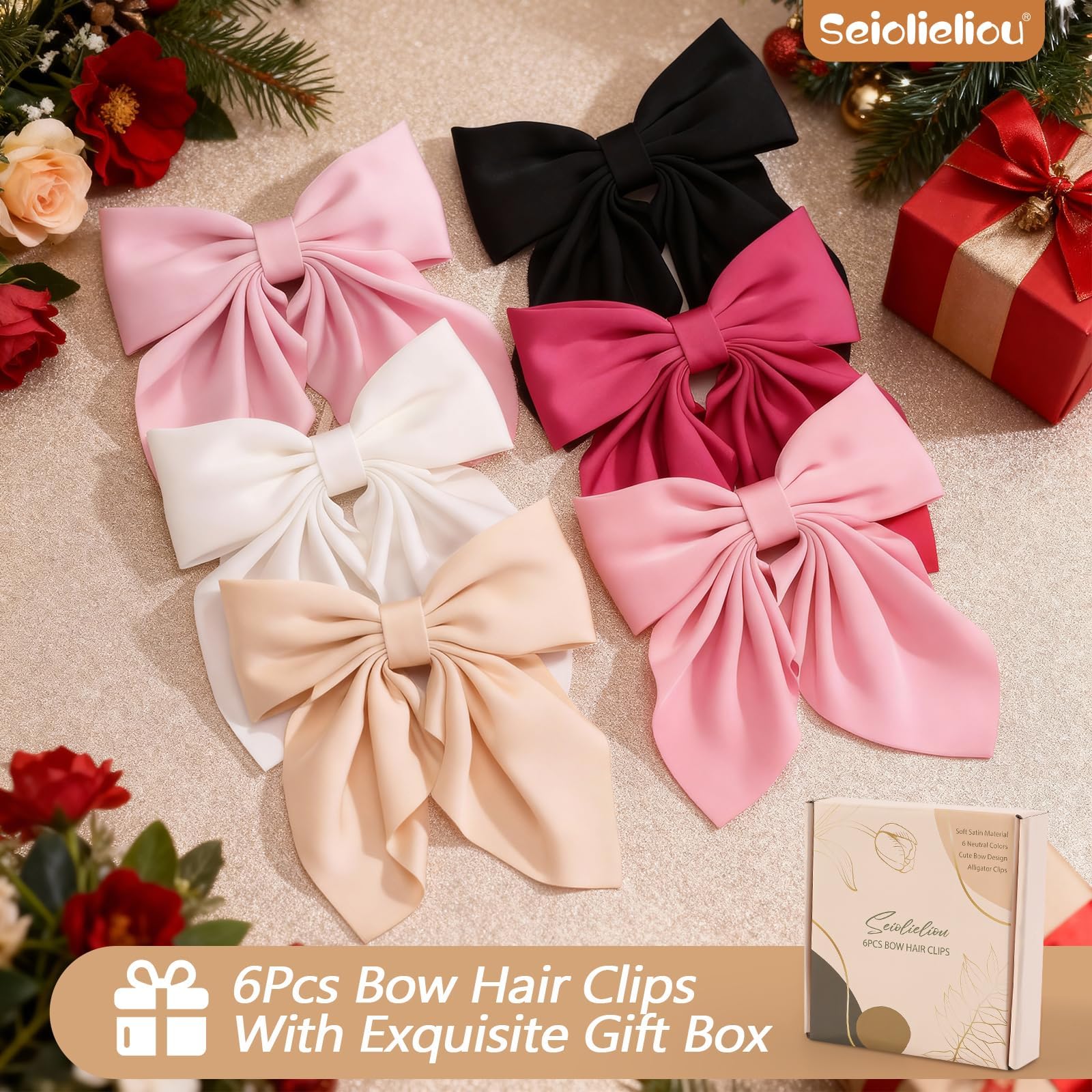Barrette satin noir Seiolieliou, s’accorde avec toutes les tenues.