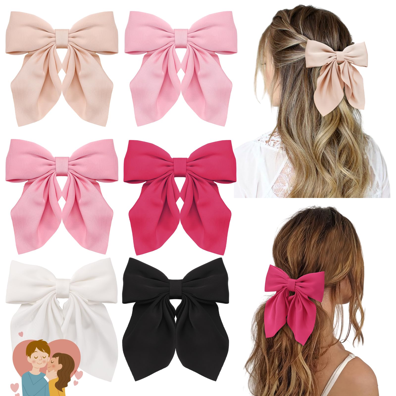 Noeud satin Seiolieliou rose luisant pour un look élégant et durable.