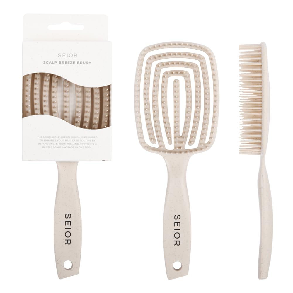 SEIOR brosse-demetage-ventilee pour cheveux sans tiraillement et douceur.