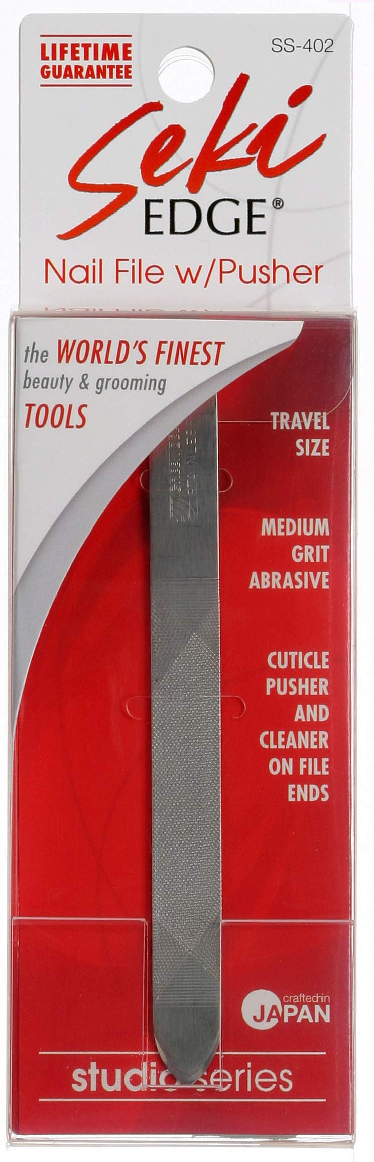 Seki Edge SS-402 pousse-cuticules en métal pour repousser cuticules et nettoyer.