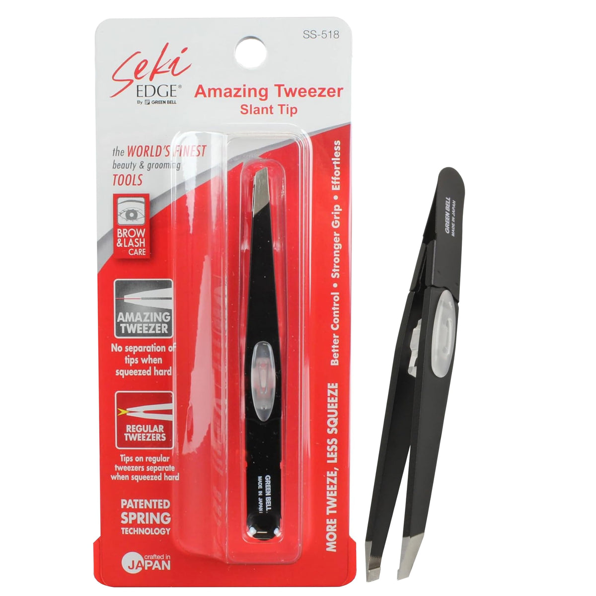 SEKI EDGE SS518 pince inclinée pour précision accrue et mise en forme des sourcils.