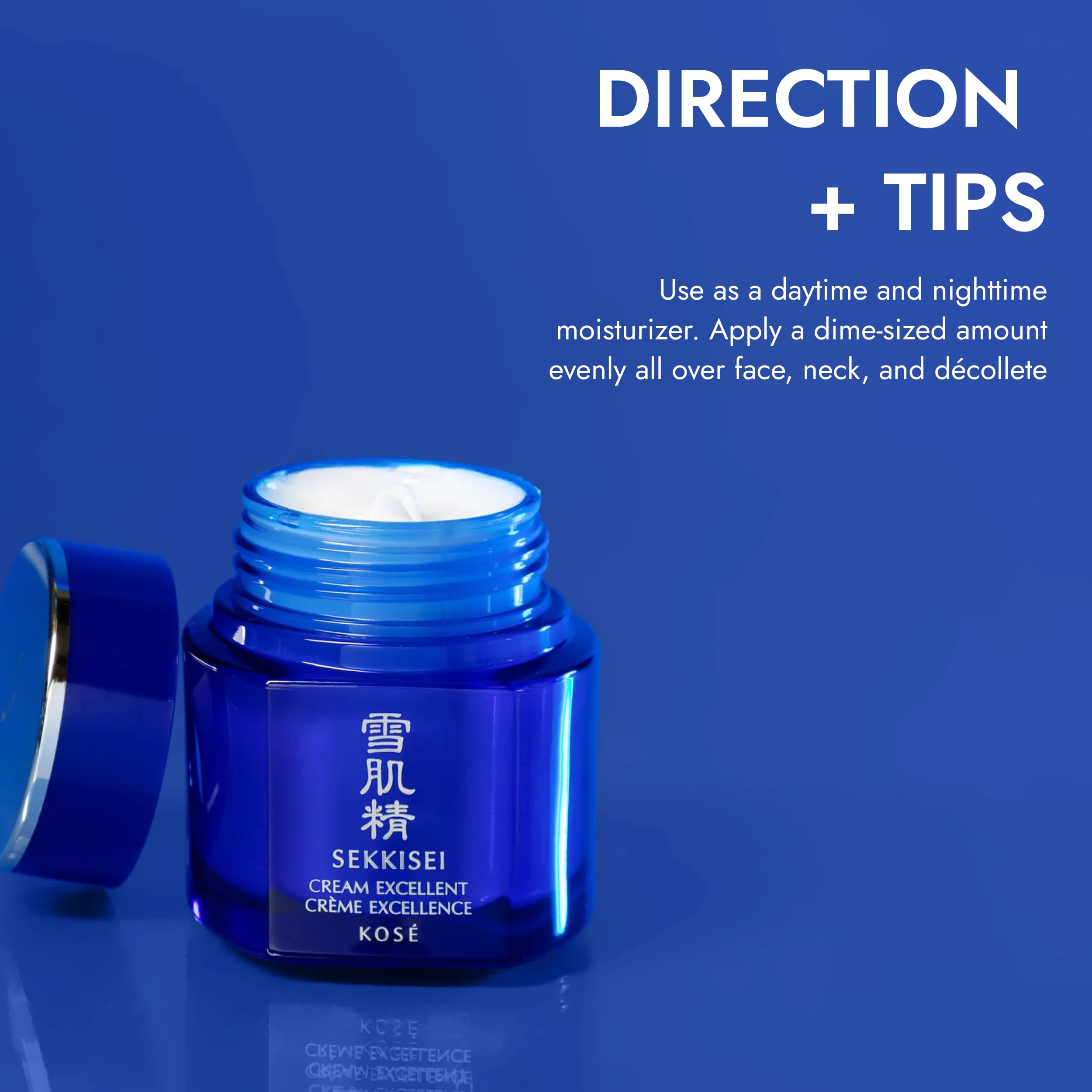 SEKKISEI Crème Excellent - contient céramides et acide hyaluronique pour l'hydratation.