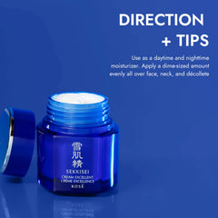 SEKKISEI Crème Excellent - contient céramides et acide hyaluronique pour l'hydratation.