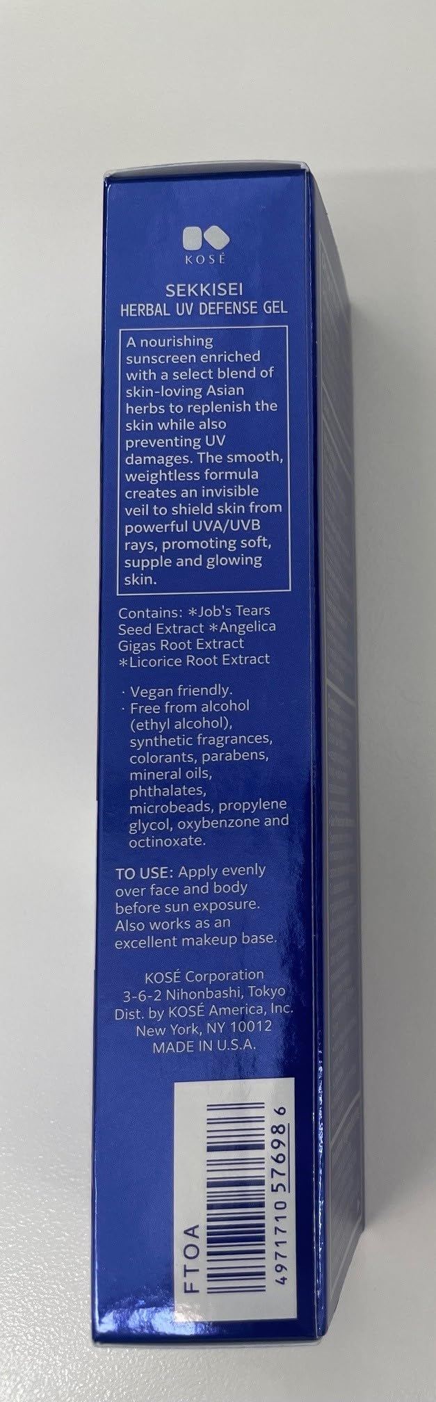 SEKKISEI Gel-Défense UV Rituel Quotidien: protection légère toute la journée