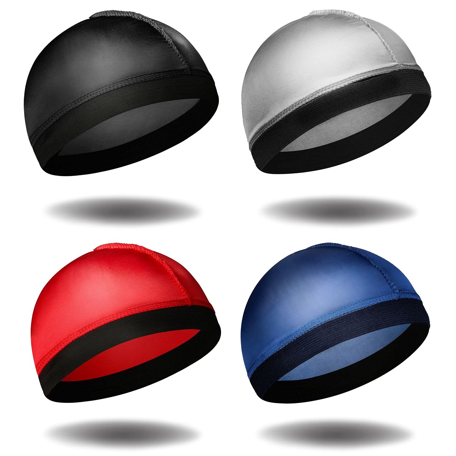 Selalu bonnet en soie bleu marine, arrière: idéal pour entretenir les ondulations.