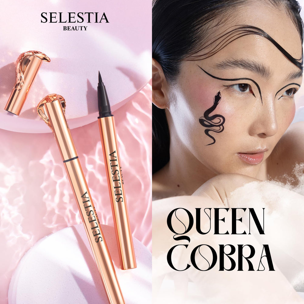 SELESTIA BEAUTY Queen Cobra Eyeliner applique avec précision grâce à son pinceau fin.