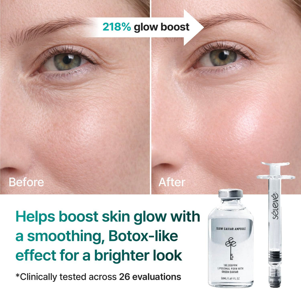 SELEVE Glow Caviar Ampoule: caviar vert comme ingrédient clé pour l'hydratation.