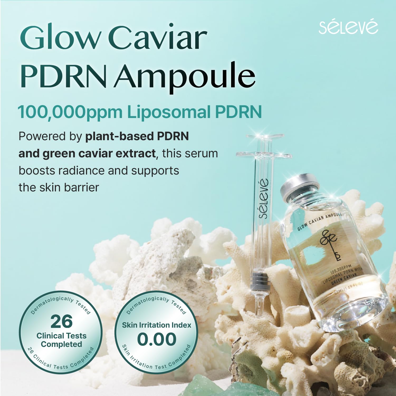 SELEVE Glow Caviar Ampoule: texture légère qui pénètre rapidement pour un teint frais.