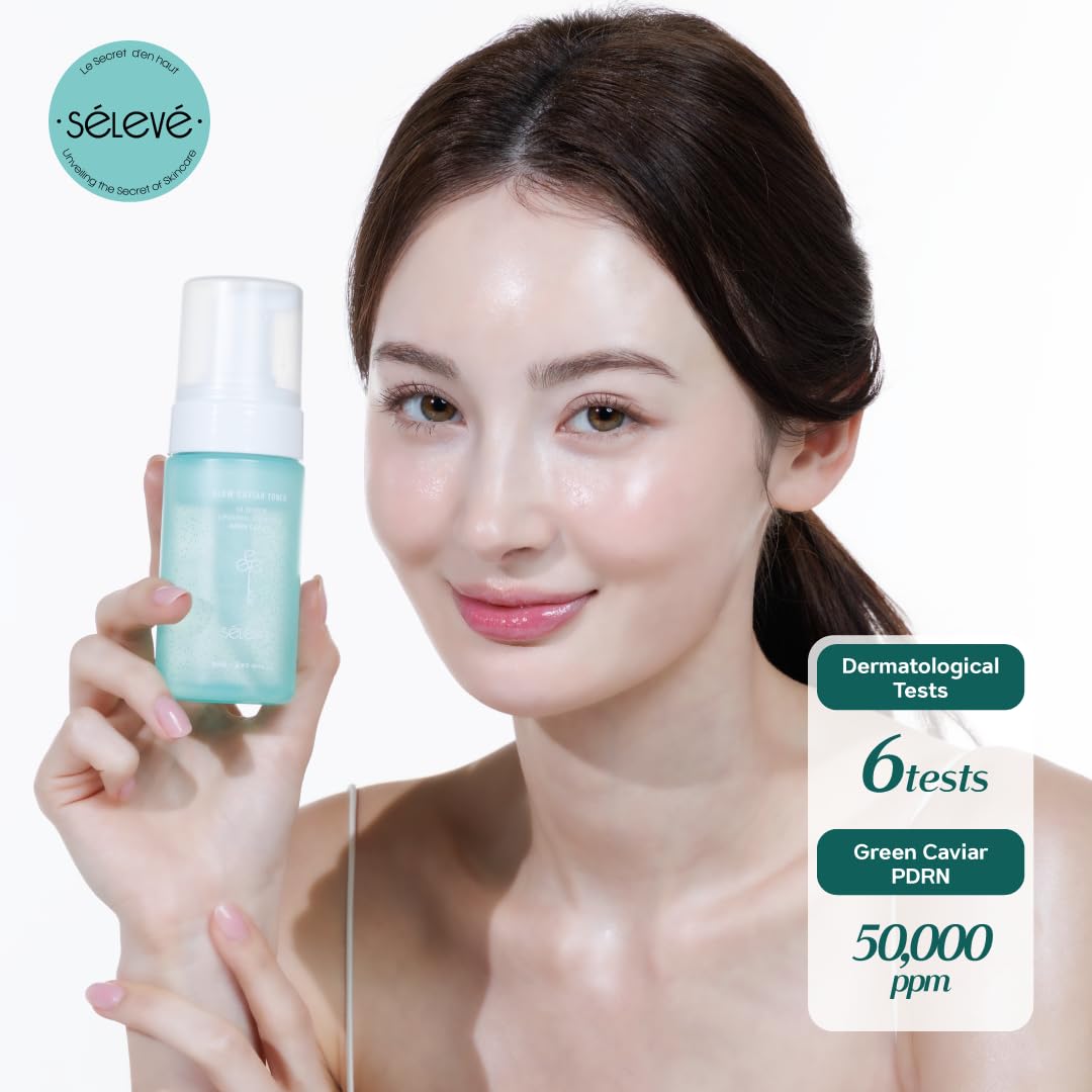 Hydratation profonde avec SELEVE Glow Caviar Tonique pour peau sèche.