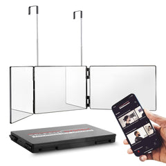 Self-Cut System Miroir Barbier 360 pour une vue complète lors d'une coupe à domicile.