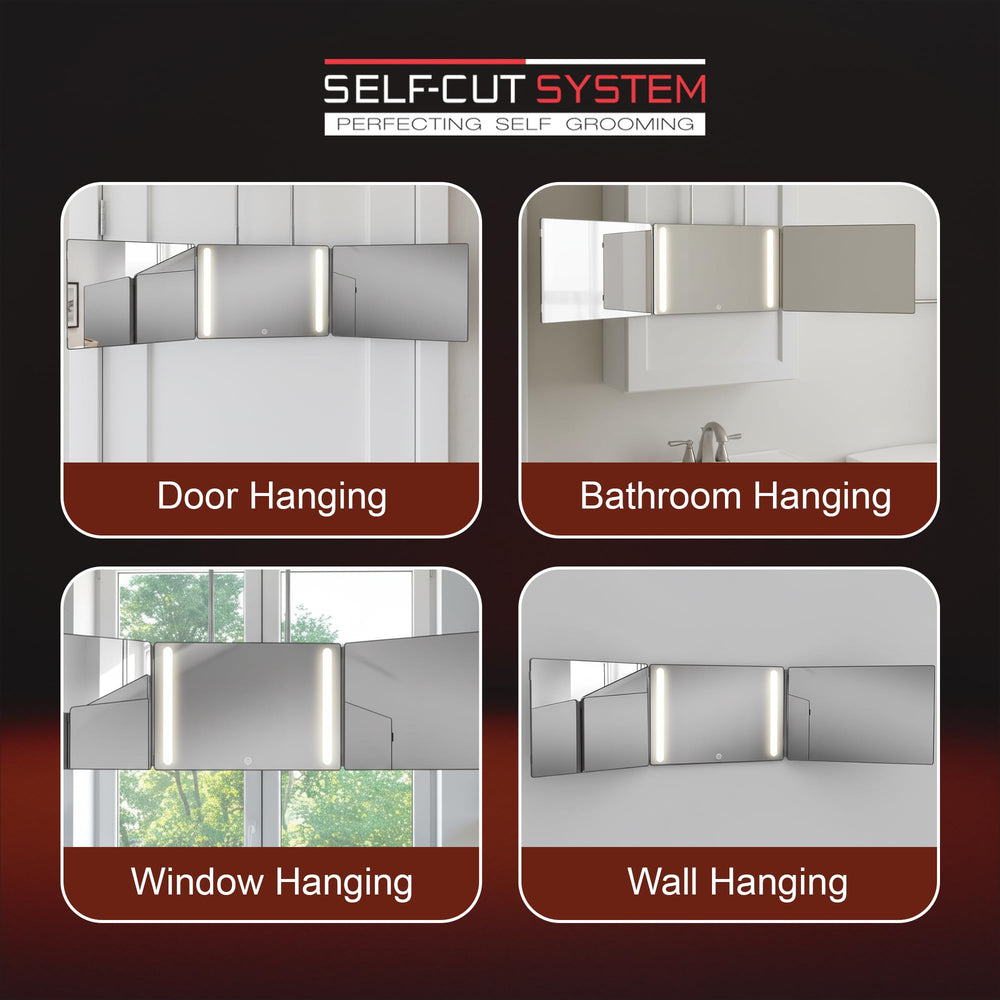 Self-Cut System : miroir pliable et durable, parfait pour les voyages.