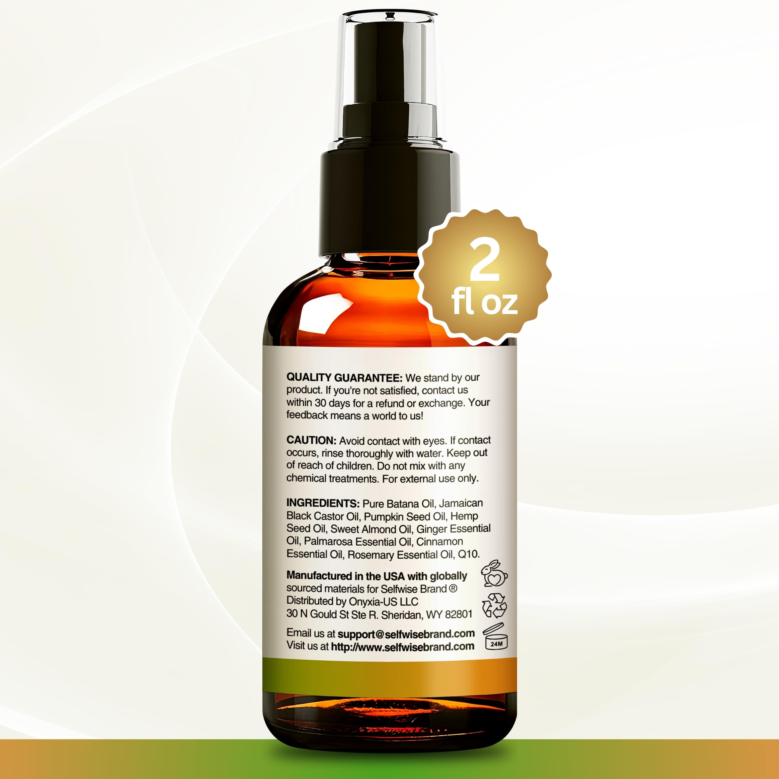 SELFWISE Batana Oil – flacon pratique pour aromathérapie capillaire.