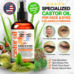SELFWISE huile ricin bio application visage - texture légère et douceur