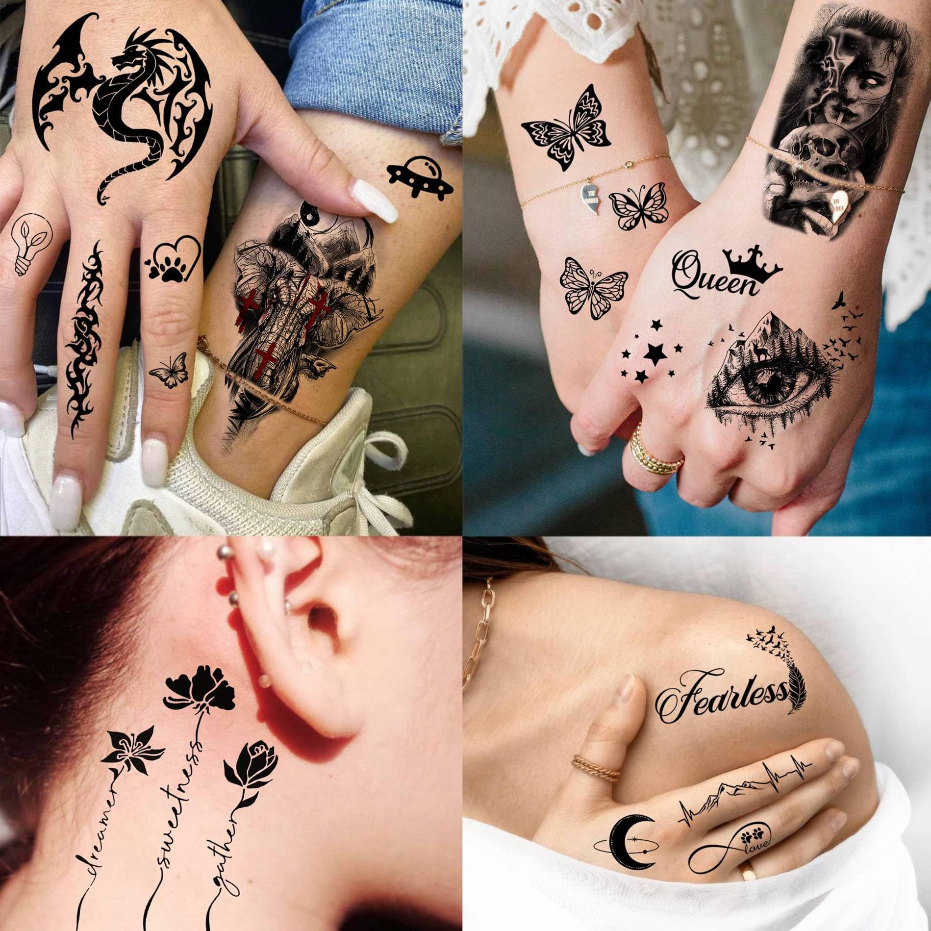 Tatouage temporaire SELIDODO fleur marine, touche délicate et résistante à l eau.