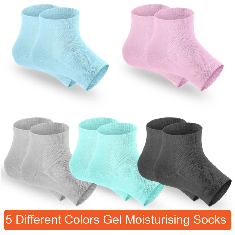 Selizo chaussettes gel talons ouverts gris, confort durable et ventilation