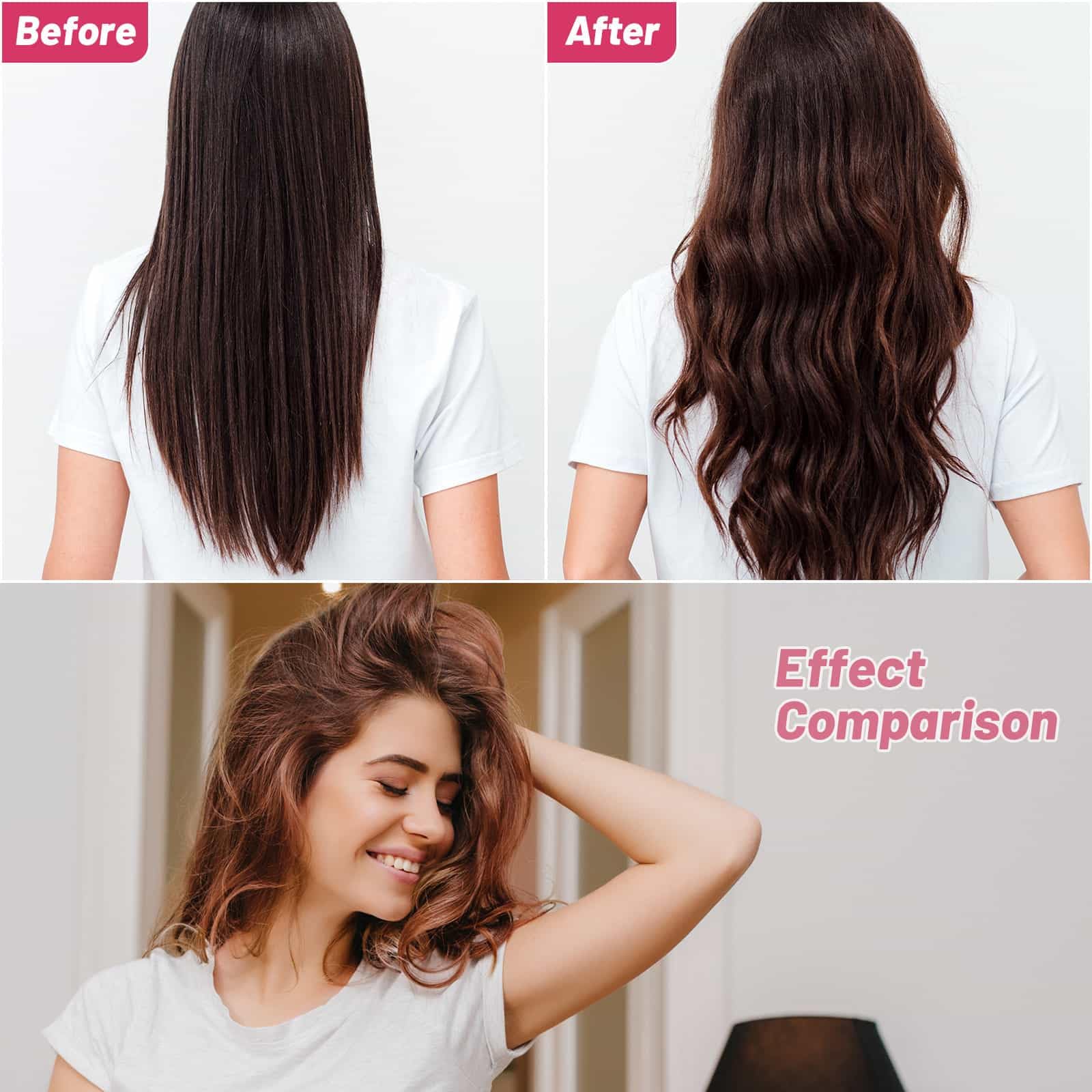 Utilisation facile sur cheveux longs grâce à l’ensemble