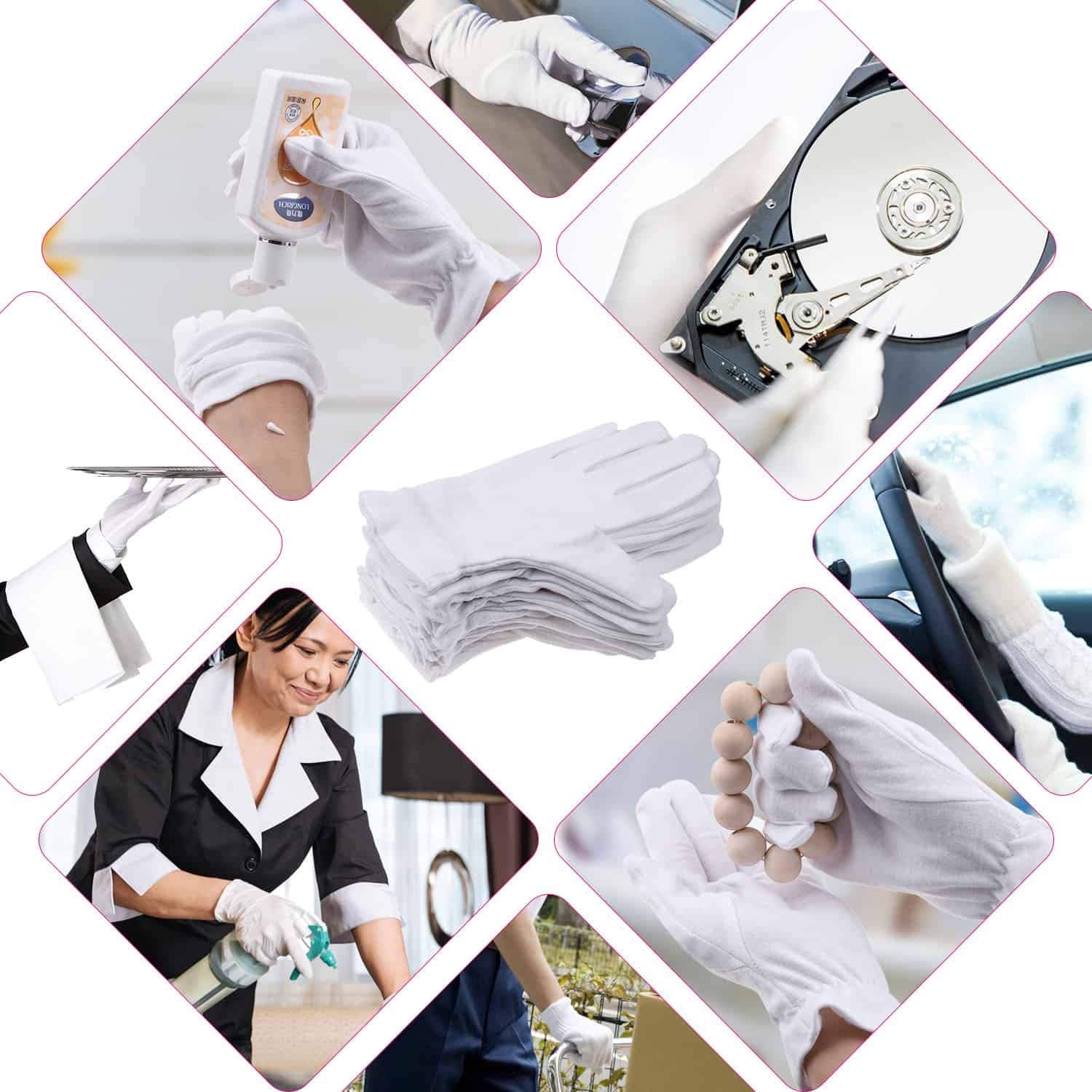 Utilisations polyvalentes des gants Selizo lors de soins ou archivage.