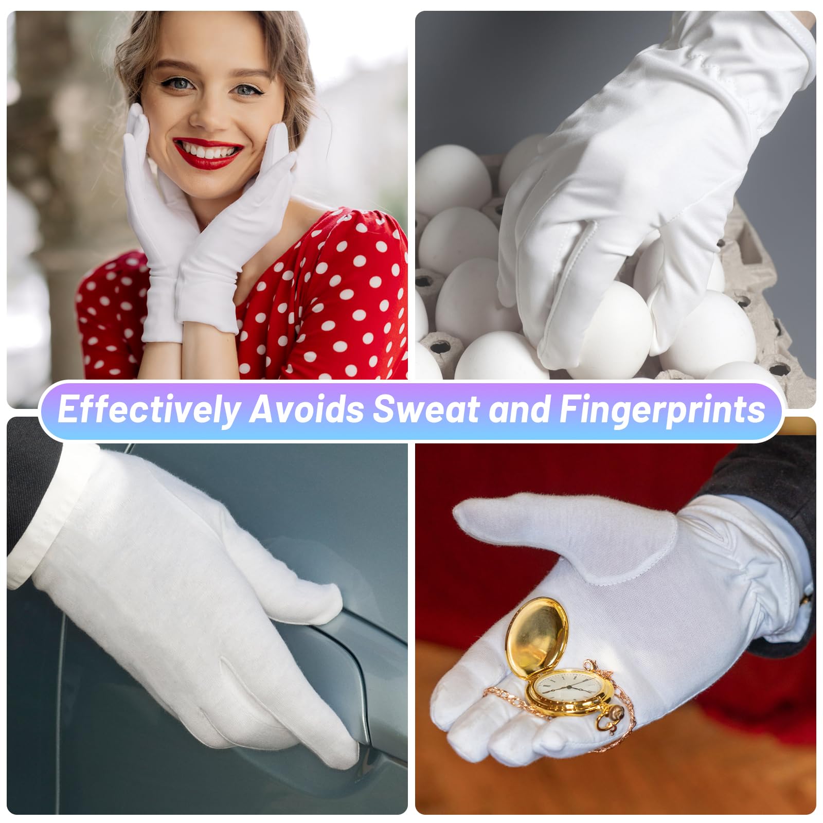 Gants Selizo polyvalents pour soins nocturnes et applications lotion.