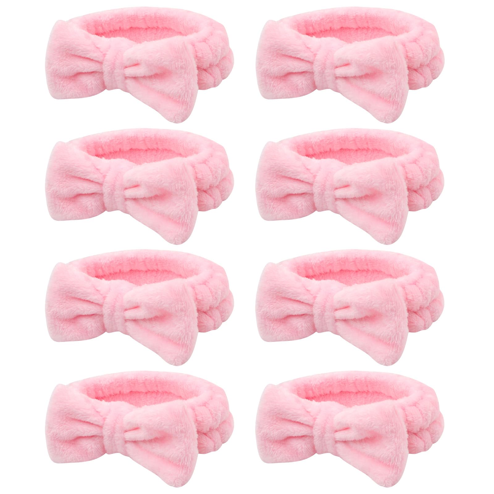 Semato bandeau spa rose velours corail, maintien parfait pour le soin du visage