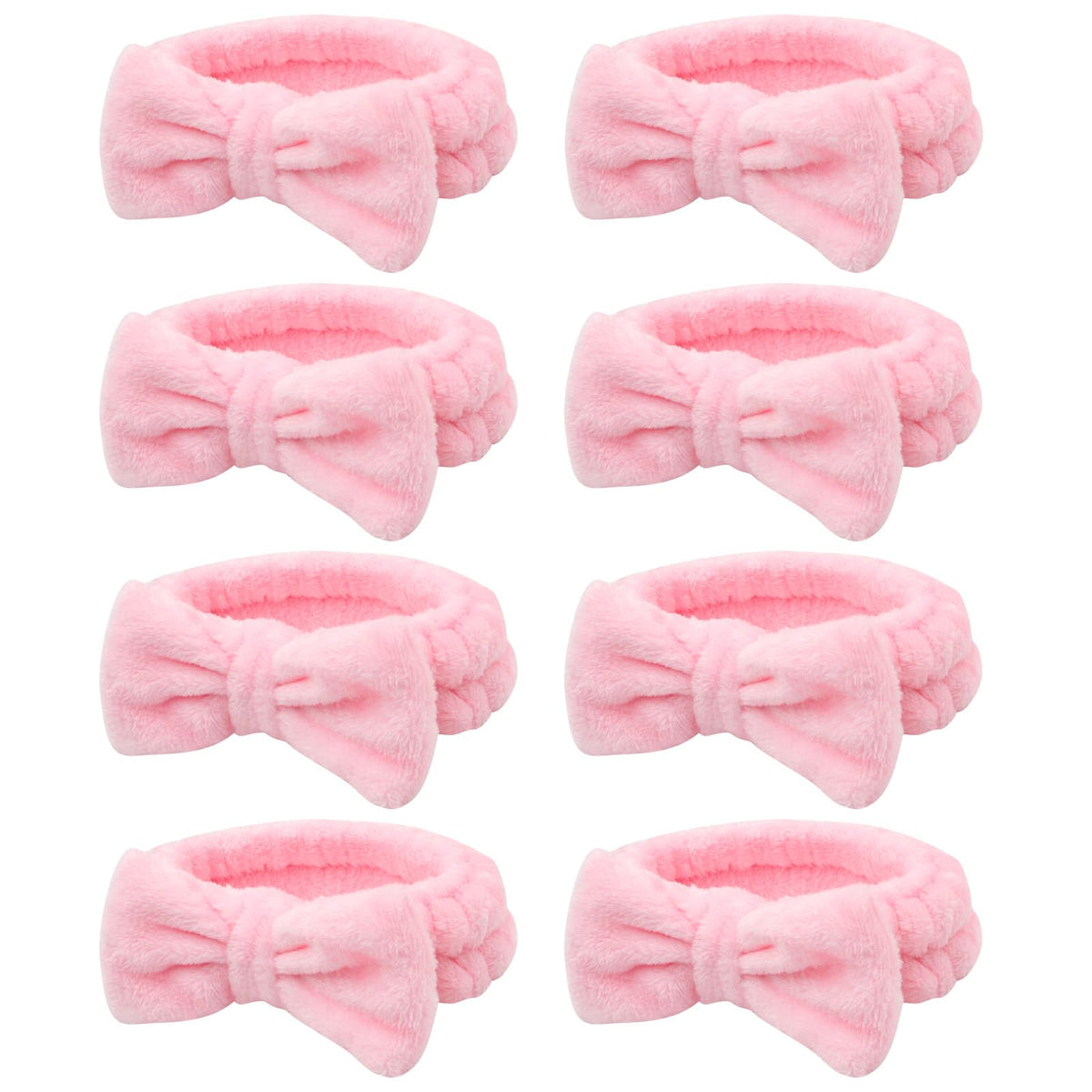 Semato bandeau spa rose velours corail, maintien parfait pour le soin du visage