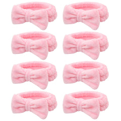 Semato bandeau spa rose velours corail, maintien parfait pour le soin du visage