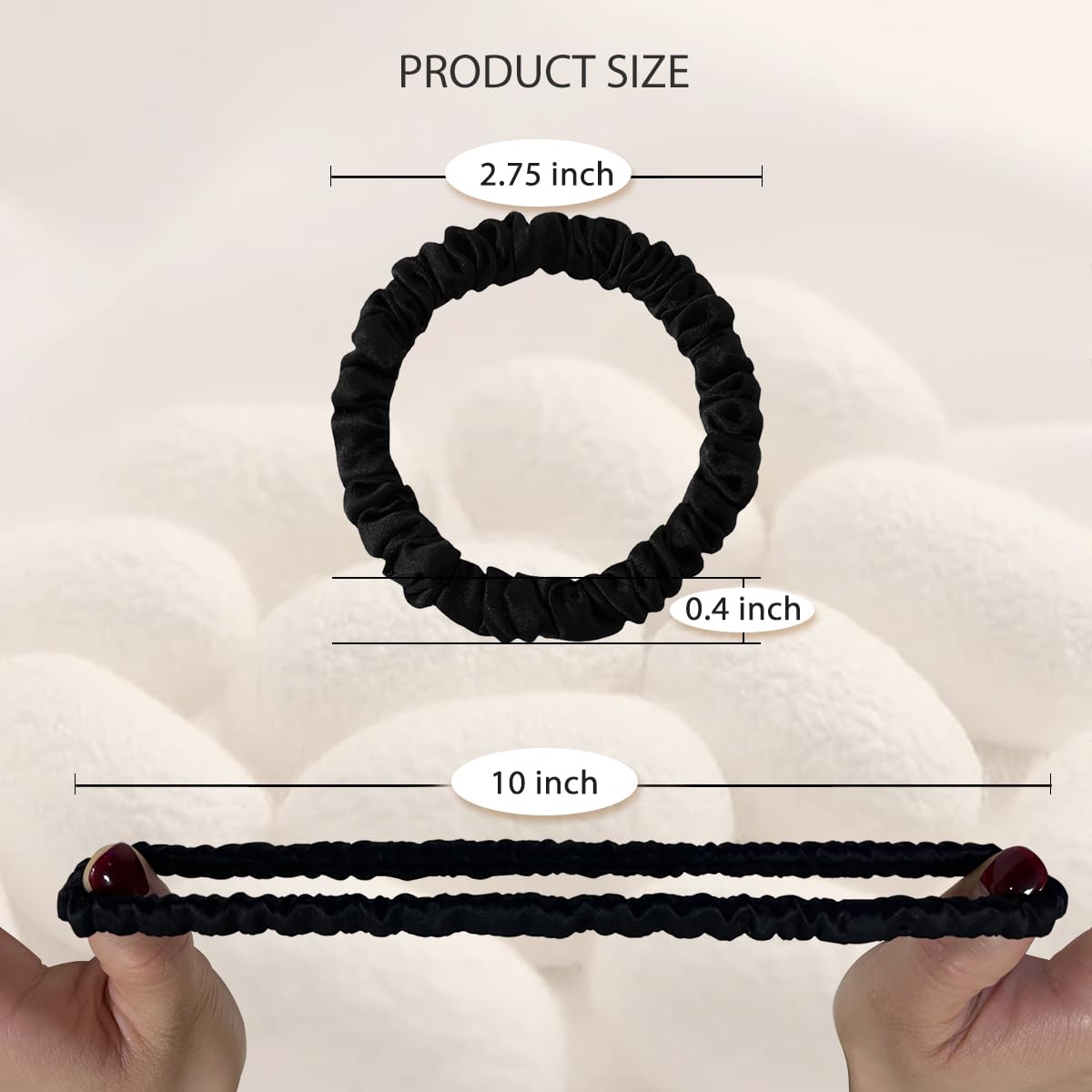 SEMRUE ensemble serre-cheveux soie noir, polyvalent et chic.