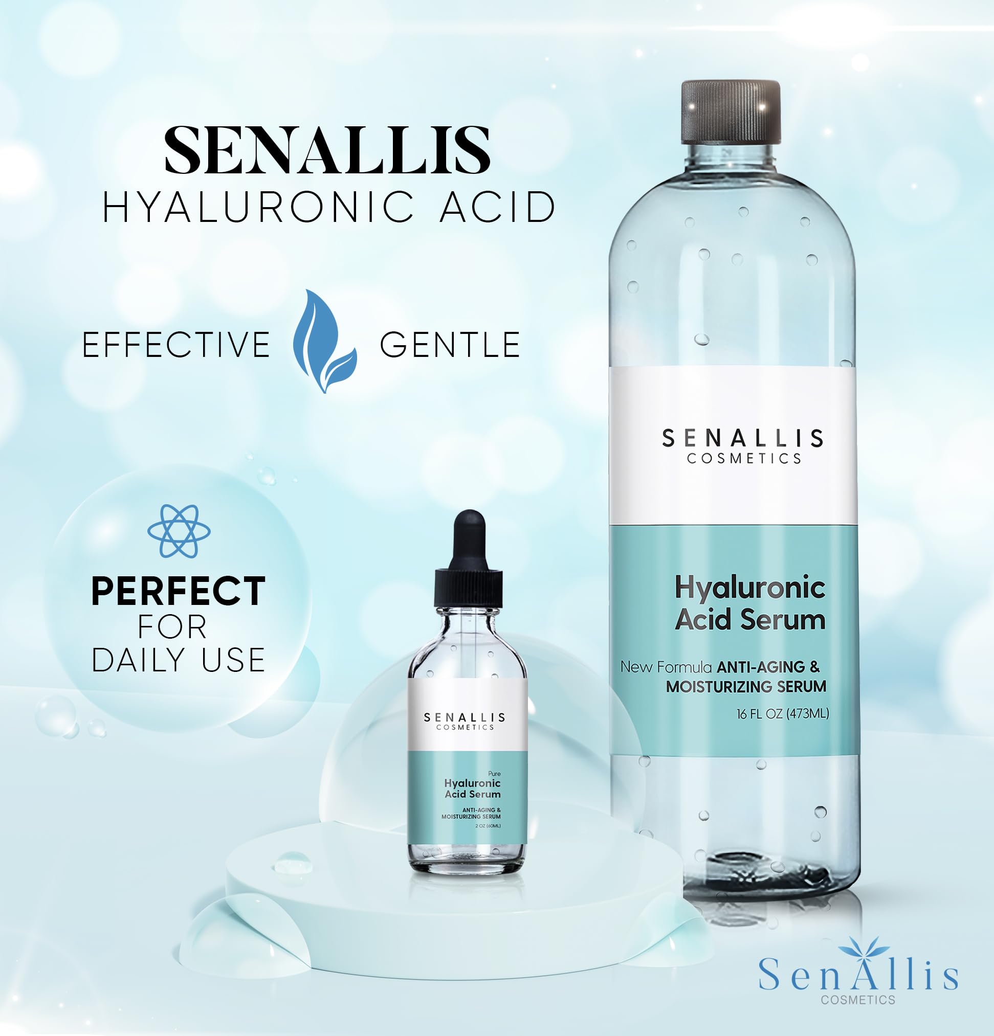 SenAllis Cosmetics flacon compte-gouttes pratique pour dosage précis.