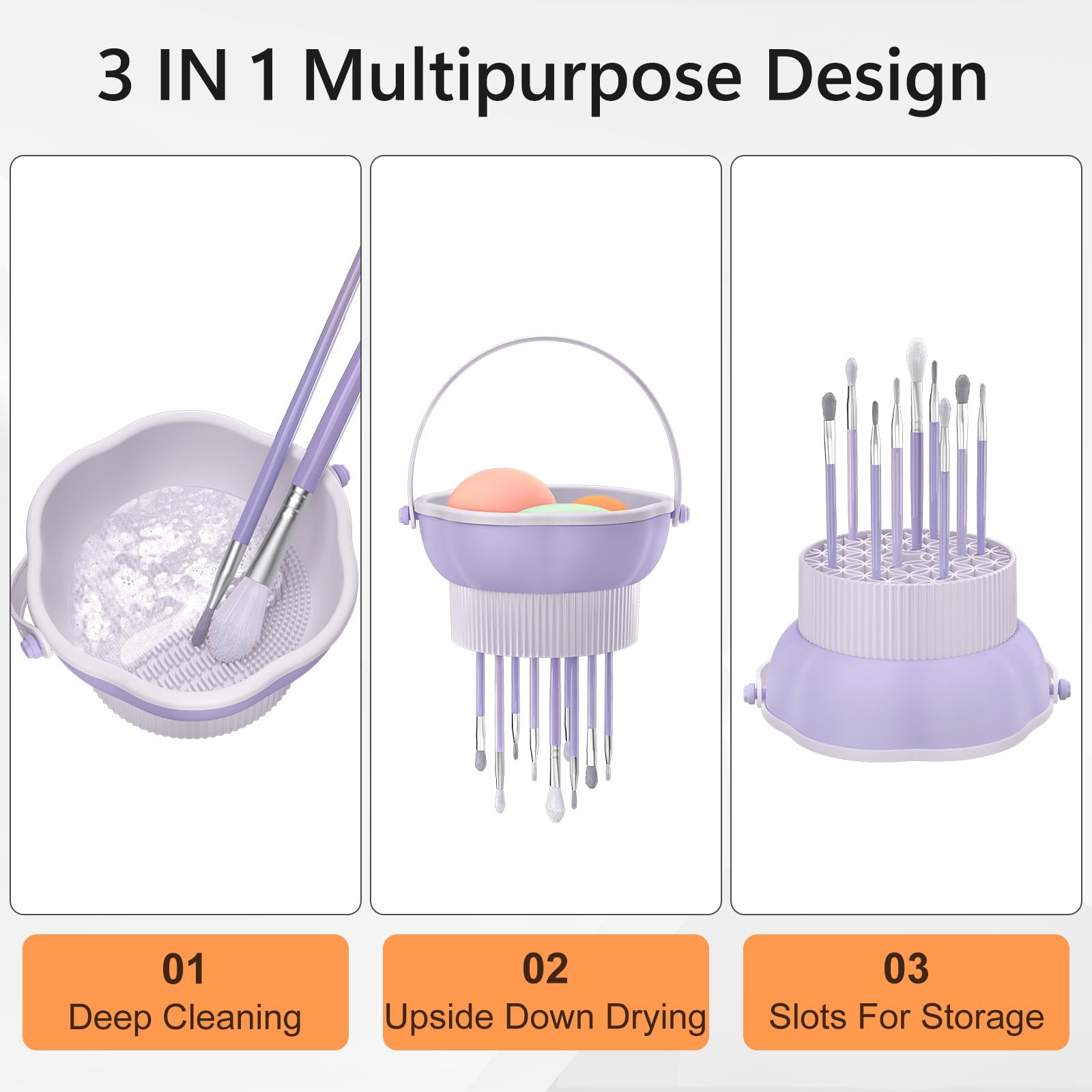 Senbowe bol 3 en 1 au design fleur pour nettoyage et rangement.