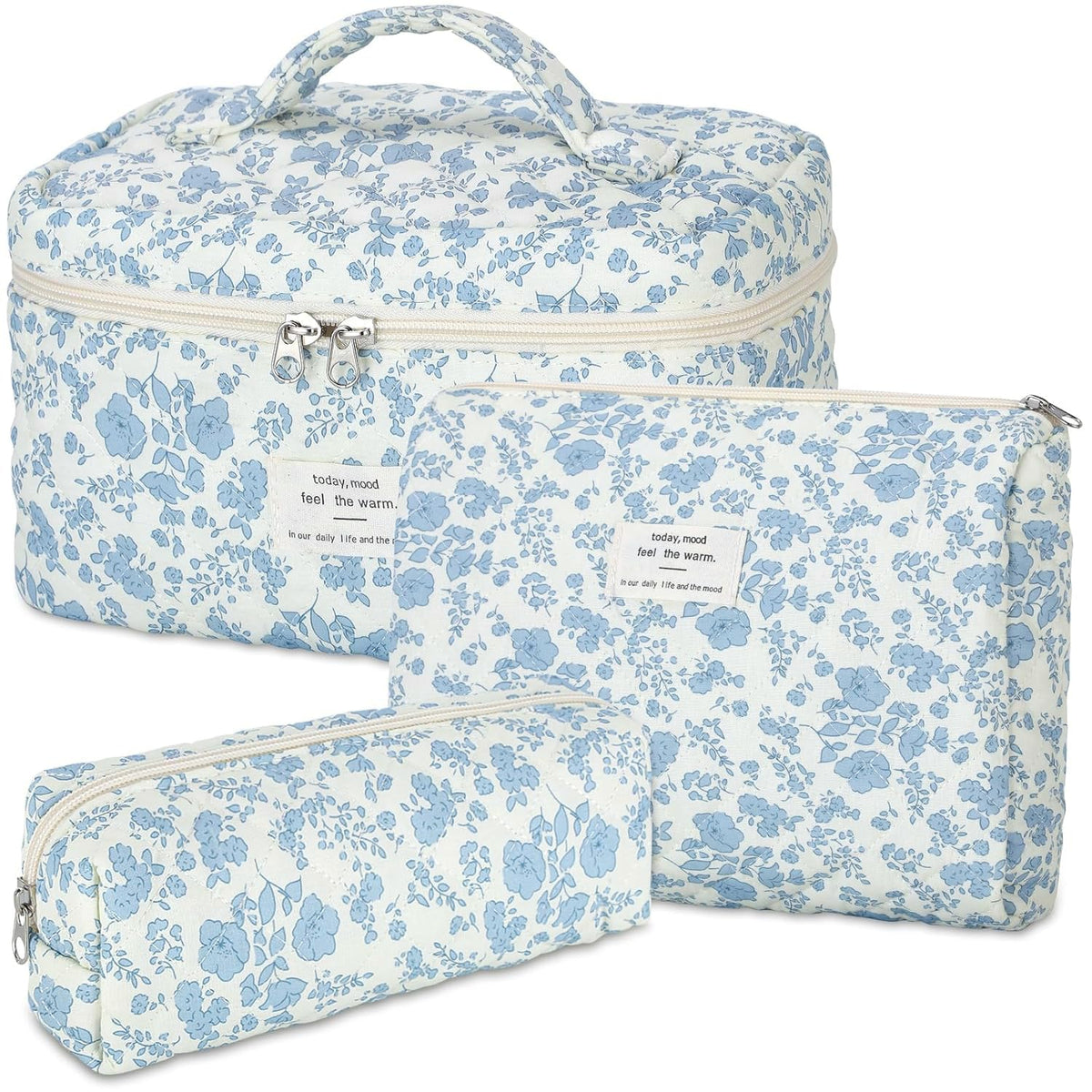 Senbowe sac maquillage floral gros, rangement spacieux et élégant.