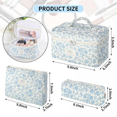 Senbowe sac maquillage floral moyen, idéal pour voyage compact.