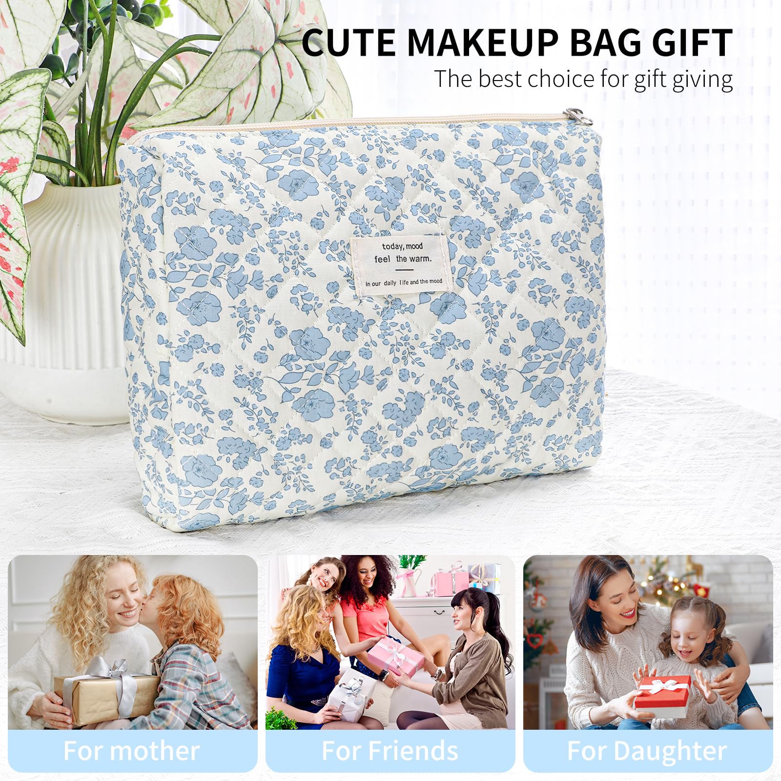 Senbowe sac maquillage floral voyage, léger et pliable pour partir.