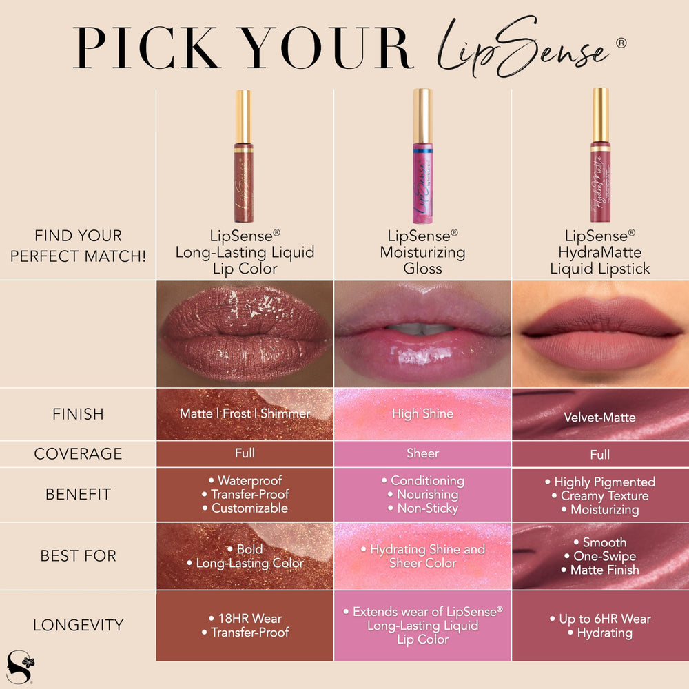 LipSense de SeneGence — échantillons de teintes pour trouver votre nuance idéale.